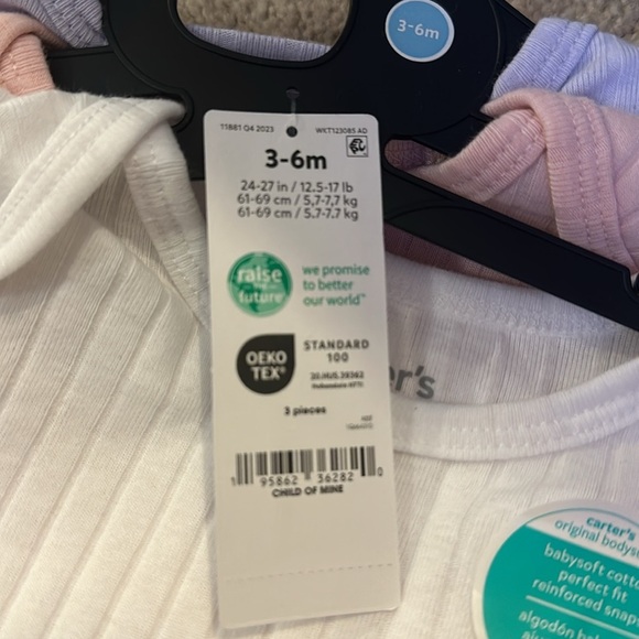 Carters 6 month “always be kind” short sleeve onesie + 3 pack - Picture 7 of 7